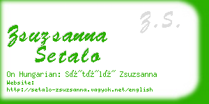 zsuzsanna setalo business card